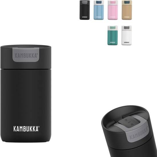 Kambukka Olympus Thermosbeker 300 ml - Koffiebeker To Go - makkelijk reinigen - lekvrije Koffiebeker - RVS - Zwart