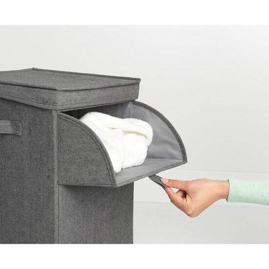 Brabantia Wasmand - met Deksel - Stapelbaar - 35 l - Pepper Black - Afbeelding 4