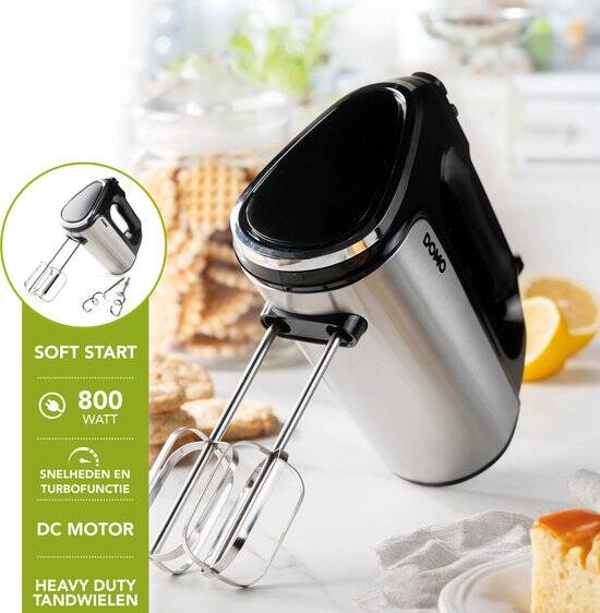 DOMO DO9258M Krachtige handmixer - 800W - DC-motor - inox - Afbeelding 3