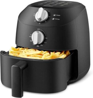 Midea Air fryer MF-TN20D2 - 2L, 1150 W Airfryer, Frituren zonder olie, Heteluchtfriteuses, Automatische uitschakelfunctie, Olievrij, Gemakkelijk schoon te maken, BPA-vrij, Zwart