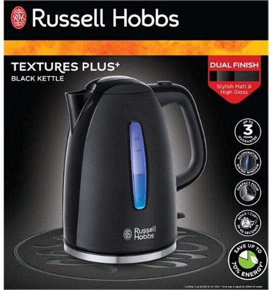 Russell Hobbs Textures Plus+ 22591-70 - Waterkoker - Zwart - Afbeelding 5