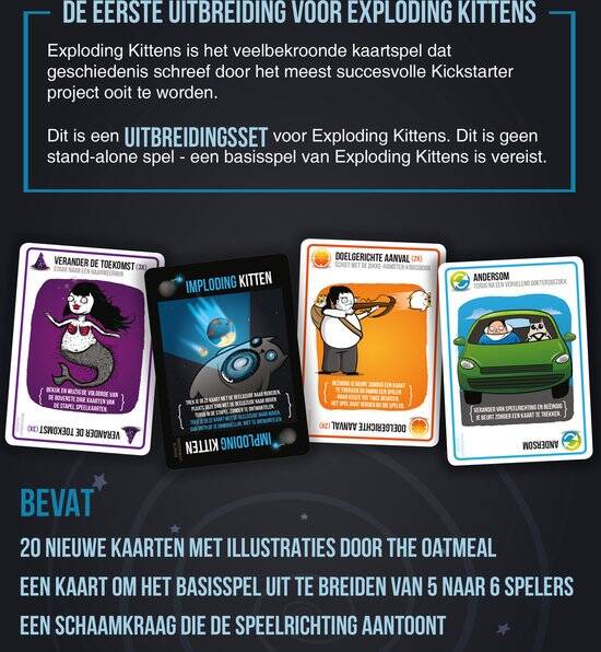 Exploding Kittens Imploding Kittens Uitbreiding - Nederlandstalig Kaartspel - Afbeelding 4