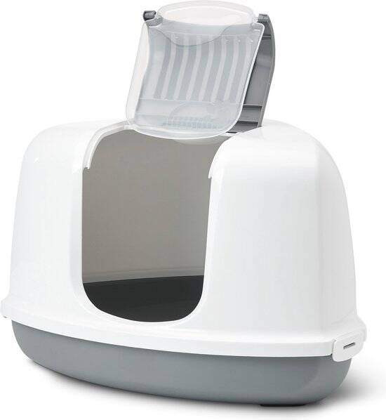 Savic Kattentoilet Nestor Corner - Kattenbak - Wit Grijs - Afbeelding 2