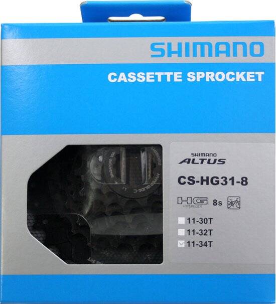 8-speed cassette Shimano Altus HG31 11-34T - Zwart - Afbeelding 3
