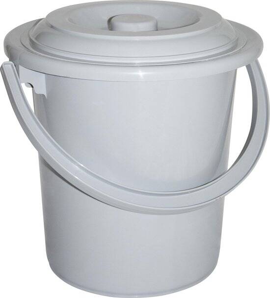 Curver Toiletemmer met deksel - 10L - 31 cm - Lichtgrijs - Afbeelding 2