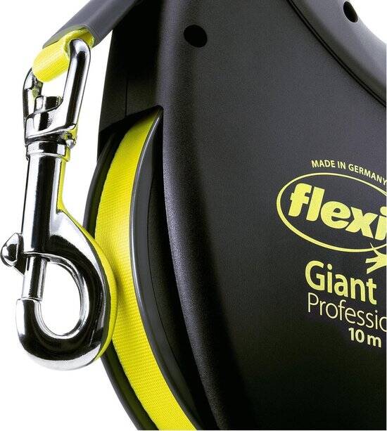 Flexi Giant Tape - Hondenriem - Zwart Geel - L - 10 meter - Actieve en Grote Honden - Afbeelding 3