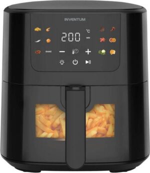 Inventum GF502HLDB - Airfryer - Hetelucht friteuse - 5 liter - Kijkvenster - 70 tot 200 graden - 1500 watt - Zwart
