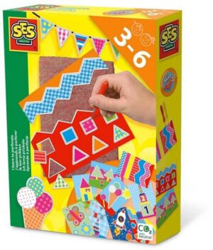 SES Creative – Ik Leer Prikken – Montessori Speelgoed – Prikmatje van Vilt, Prikpen en 9 Verschillende Prikkaarten – Creatief Knutsel Speelgoed Vanaf 3 Jaar