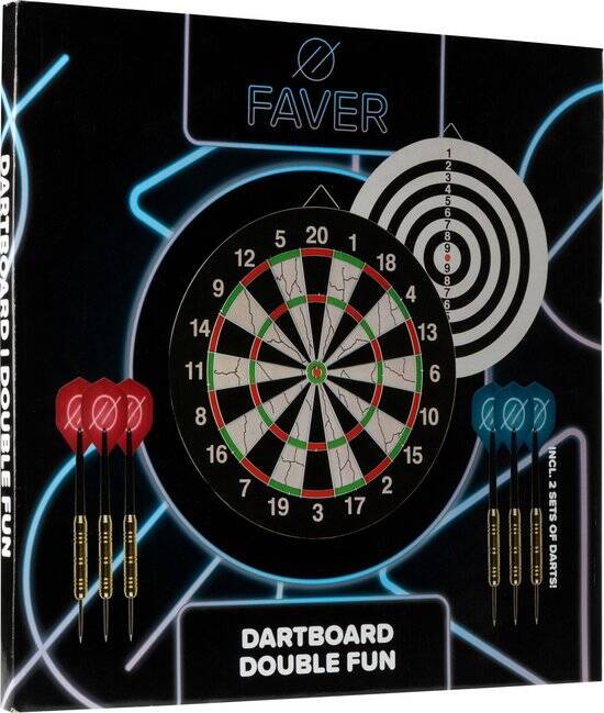 Faver Dartbord Set - Flock II - Incl. 6 dartpijlen - diameter 45 cm - Afbeelding 6