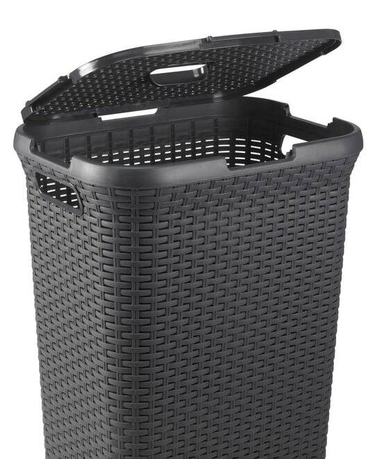 Curver Style Wasmand met Deksel - 60L - 2 stuks - Antraciet - Afbeelding 3