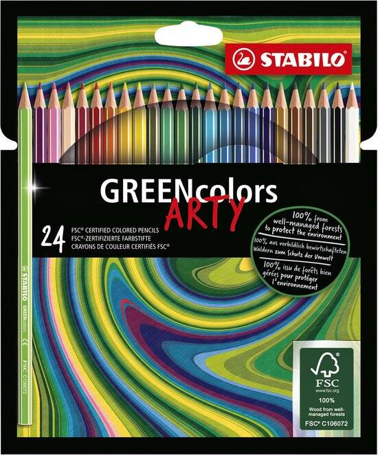 STABILO GREENcolors - FSC Gecertificeerd Kleurpotloden ARTY Etui 24 Kleuren