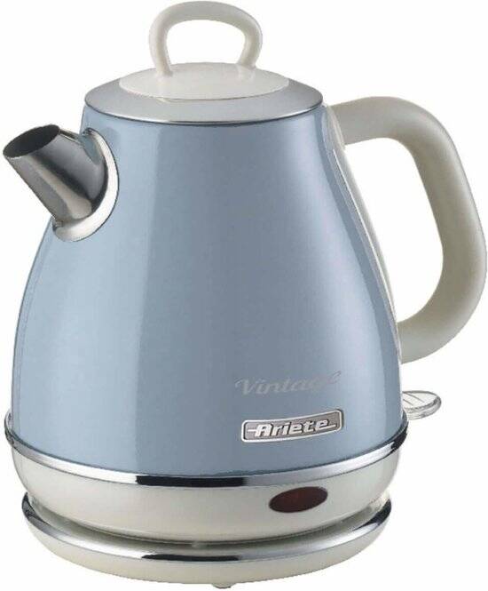 Ariete 2868/05 - Vintage waterkoker - 1 liter inhoud - 1630 Watt - draadloos - blauw