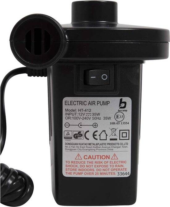 Bo-Camp Elektrische pomp luchtbed - 12 en 230 Volt - 230 Liter/min - Afbeelding 2