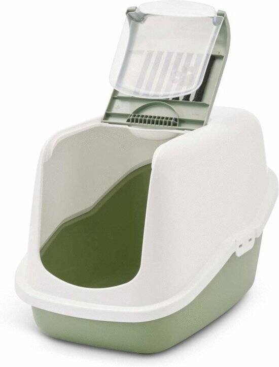 Savic Kattentoilet Nestor - Kattenbak - 56x39x38.5 cm Wit Groen M - Afbeelding 3