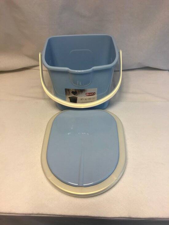 Branq Toiletemmer Draagbaar met Deksel - 15,5L - Blauw - Afbeelding 2