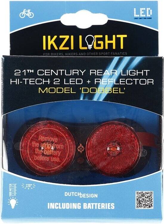 Ikzi Light Achterlicht Dobbel Led Spatbord Rood/zwart - Afbeelding 2