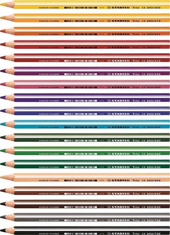 STABILO Trio Thick - Dik Driekantig Kleurpotlood - Met Extra Dikke Kern 4,2 mm - Etui Met 24 Kleuren - Afbeelding 2