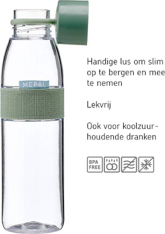 Mepal Waterfles - 500 ml - Drinkfles - Ellipse - Vivid mauve - Afbeelding 2