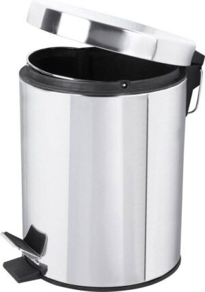 Differnz Pedaalemmer Chroom – Prullenbak Badkamer – Afvalbakje – 5 liter