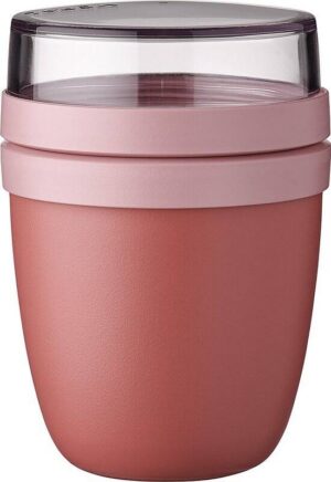 Mepal Lunchpot mini - 300 + 120 ml - Yoghurt en Muesli beker to go - Geschikt voor vriezer, magnetron en vaatwasser - Ellipse - Vivid mauve