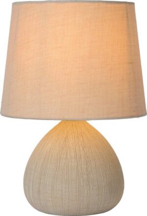 Lucide RAMZI - Tafellamp - Ø 18 cm - 1xE14 - Beige - Japandi