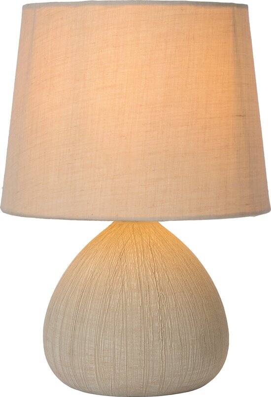 Lucide RAMZI - Tafellamp - Ø 18 cm - 1xE14 - Beige - Japandi