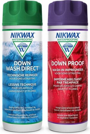 Nikwax Down Wash / Down Proof 300ml - impregneermiddel - wasmiddel - 2pack