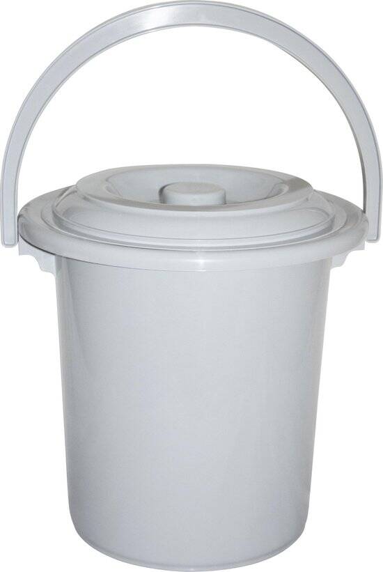 Curver Toiletemmer met deksel - 10L - 31 cm - Lichtgrijs - Afbeelding 3