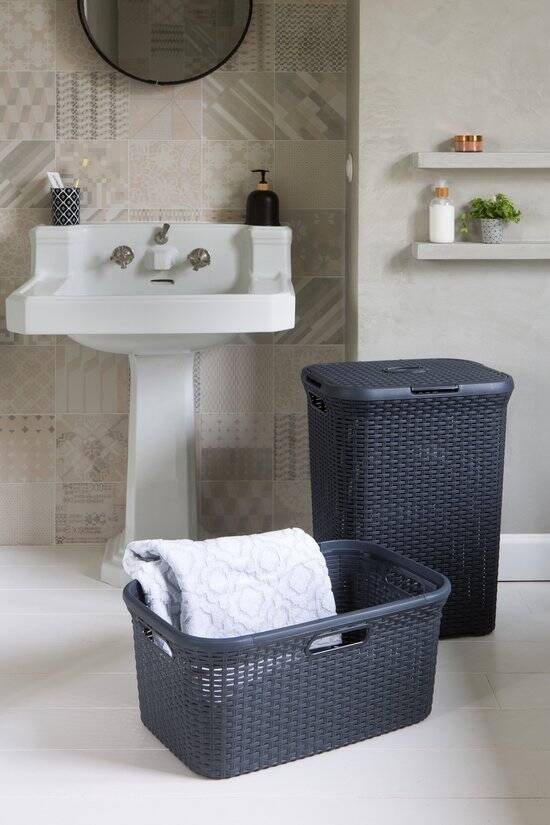 Curver Style Wasmand - 45L - Heupwasmand - Antraciet - Afbeelding 3